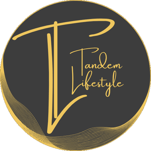 Gold Tandem Lifestyle logo on dark background.